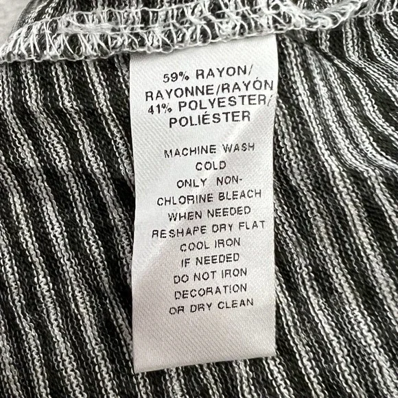 NWT Loft High Neck Black White Stripe Rayon Blend Halter Racerback Tank Top L - Picture 4 of 6